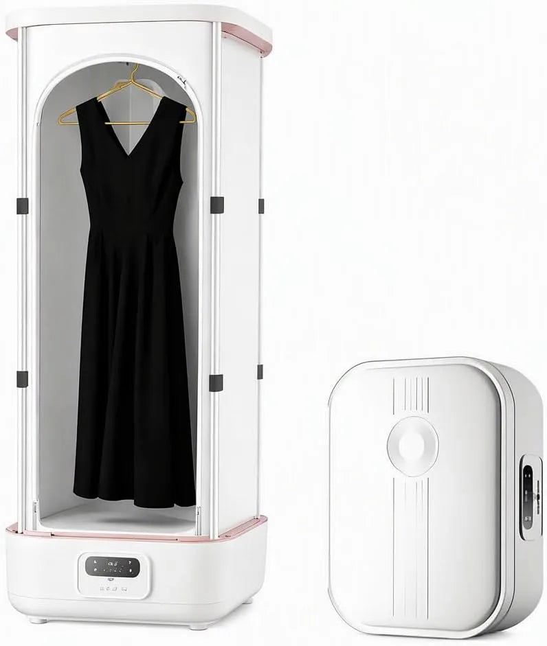 funzione One-Key Care, Ferro da stiro a vapore verticale portatile wireless intelligente e stendibiancheria dotato di telecomando, pieghevole per