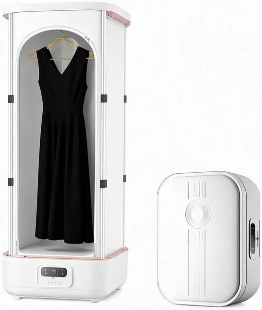 funzione One-Key Care, Ferro da stiro a vapore verticale portatile wireless intelligente e stendibiancheria dotato di telecomando, pieghevole per