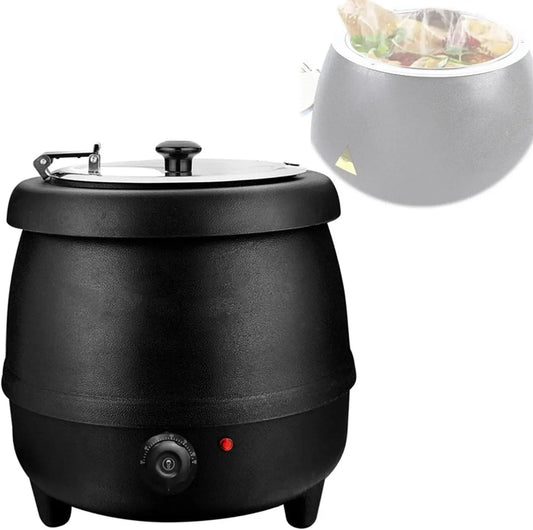 Pentola e padella, 10 L, 400 W, 30 a 85 °C, professionale, rimovibile, acciaio inox, Scaldazuppa Elettrico Commerciale da 10 Litri