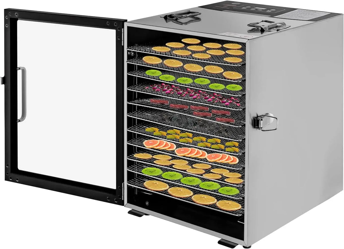 Asciugatrice, acciaio inox, 12 vassoi, asciugabiancheria, essiccatore disidratatore