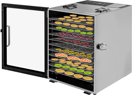 Asciugatrice, acciaio inox, 12 vassoi, asciugabiancheria, essiccatore disidratatore