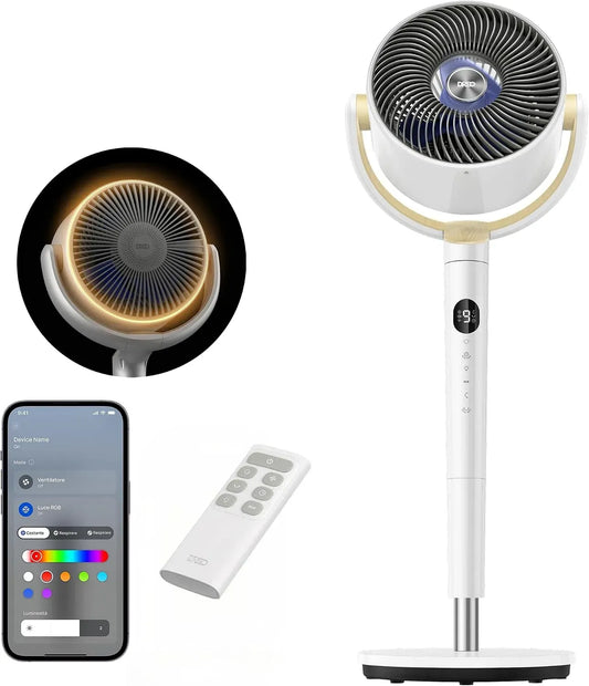 Ventilatore, 102CM, 1200 m³/h, 23 dB, DREO 24M 502S, oscillazione, oscillazione omnidirezionale 120°+120°, 6 modalità, 8 velocità