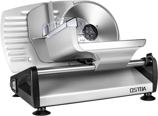 Affettatrice, affettatrice per alimenti, 19 cm, 150 W, 15 mm, rimovibile, acciaio inox, per carne con protezione per bambini