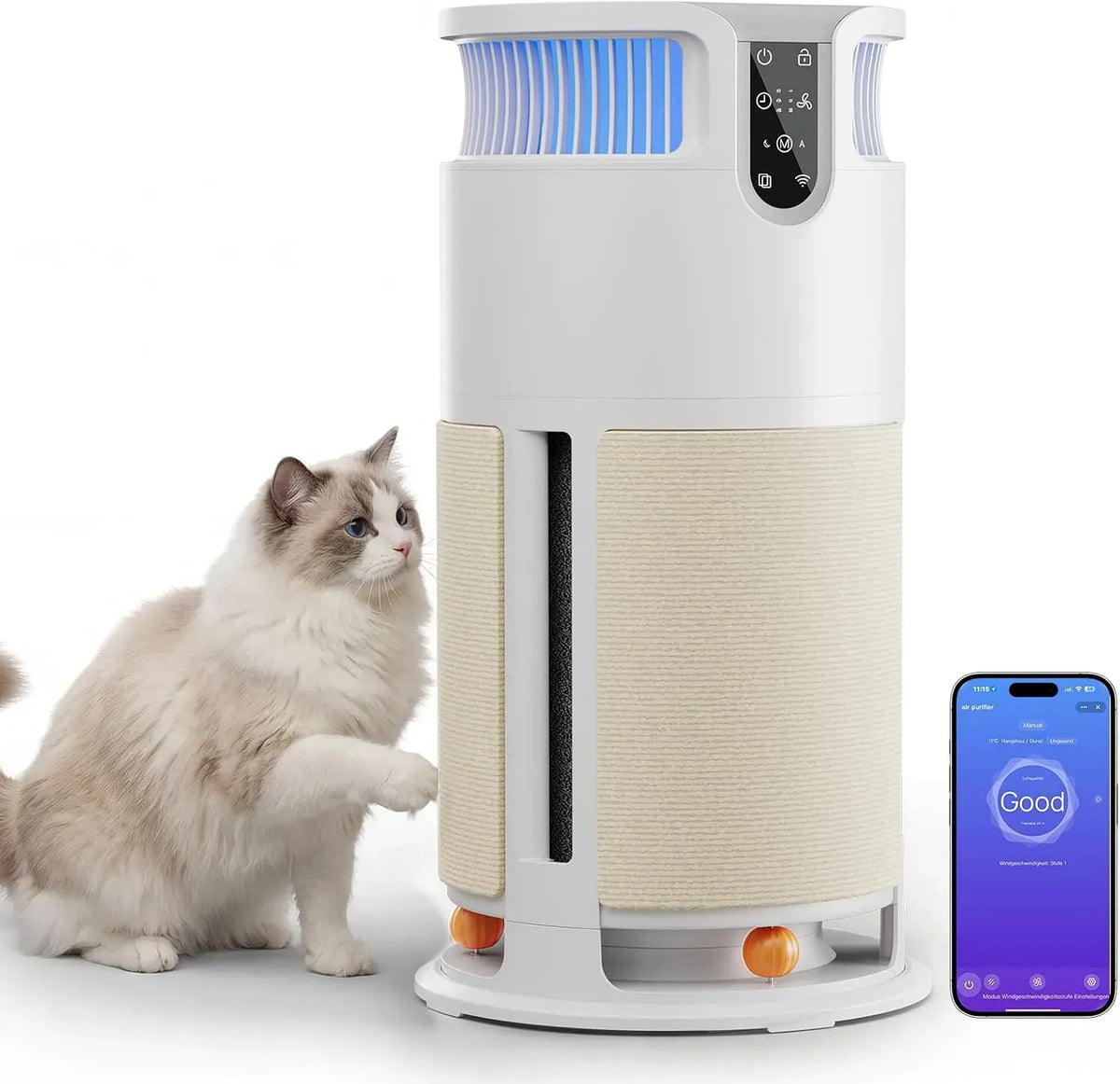 Purificatore d'aria, 350 m³/h, JUMMICO CADR 350, rimuove il 99,98% di Muffe, Dotato di Monitoraggio Automatico PM2, Depuratore Aria con Filtro HEPA