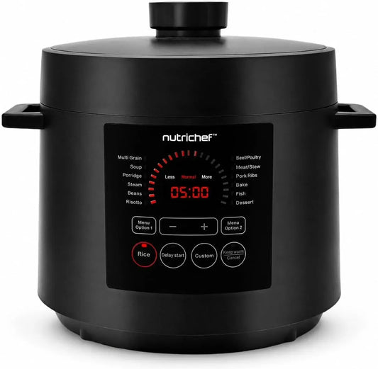Pentola e padella, 6 L, 1000 W, timer, display LCD, acciaio inox, nero
