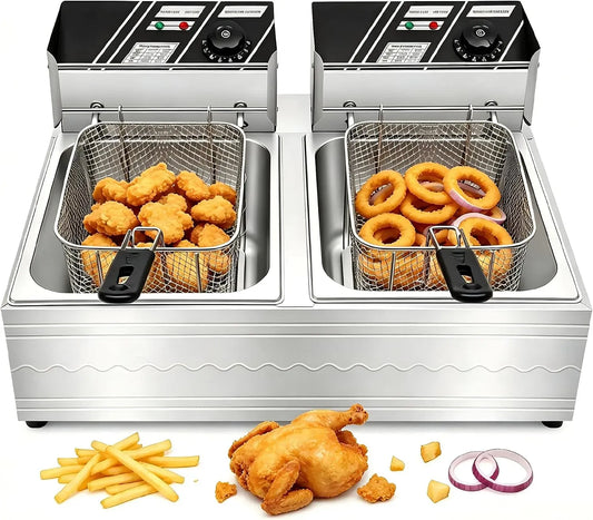 Friggitrice elettrica dotato di due cestini per frittura Fried Chicken Lade
