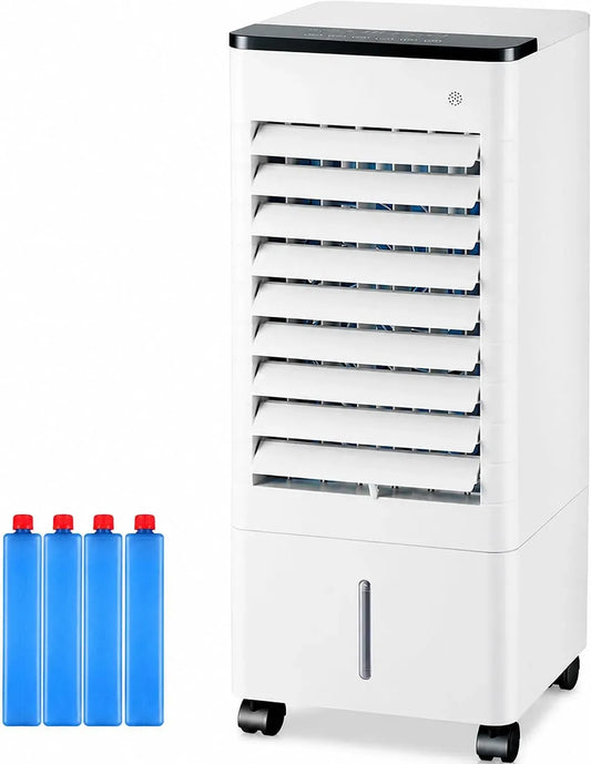 per Camera, per Cucina e Casa, Telecomando, Raffrescatore Evaporativo Portatile dotato di Serbatoio 9L, Swamp Cooler a Risparmio Energetico 75W, 3