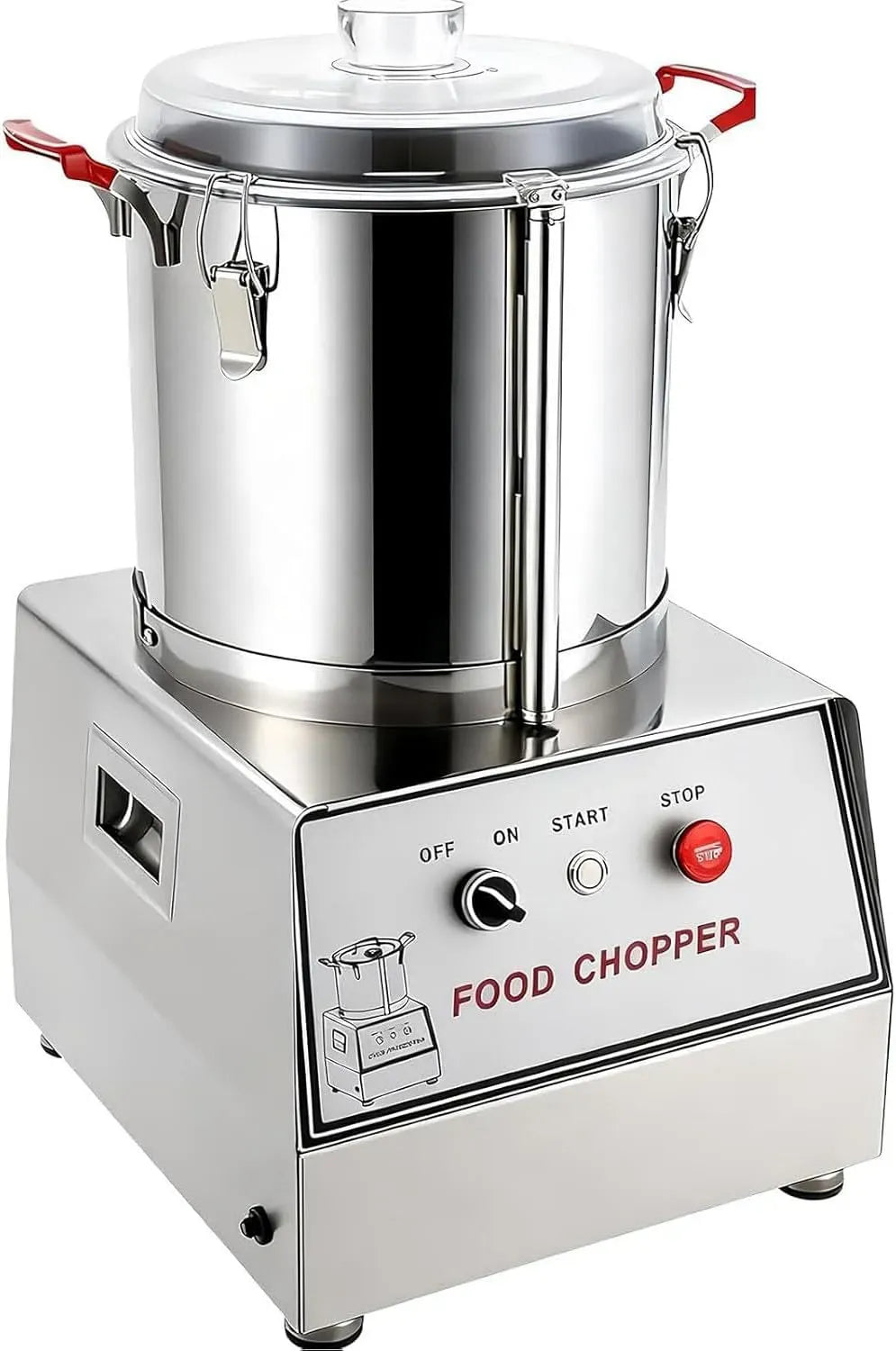 Robot da cucina, 10 L, 1800 W, professionale, acciaio inox, Tritatutto Elettrico per Verdure da 1800 W