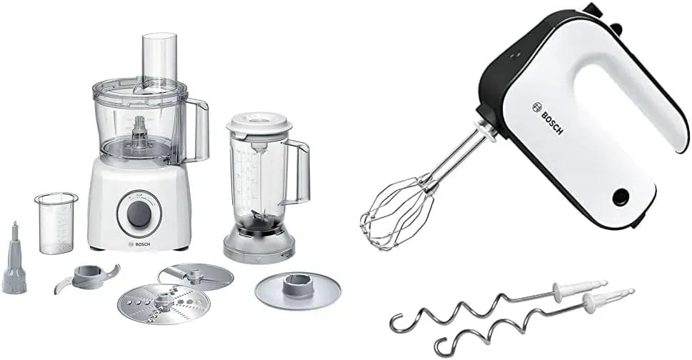 Bosch MCM3200W MFQ4020 Robot da cucina, 800 W, 450 W, 30 programmi, acciaio inox, Fruste FineCreamer in Acciaio Inox, Oltre 30 Funzioni