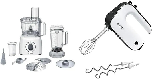Bosch MCM3200W MFQ4020 Robot da cucina, 800 W, 450 W, 30 programmi, acciaio inox, Fruste FineCreamer in Acciaio Inox, Oltre 30 Funzioni