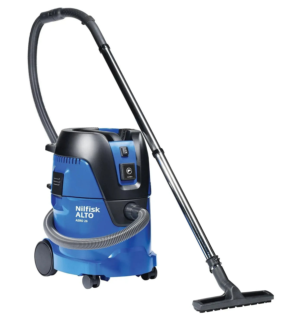 Aspirapolvere, 375X390X530 mm, 1250 W, nero, aspiratore elettrico domestico, Nilfisk 107406606 Aero 26-21 Aspirapolvere con Sistema Push&Clean