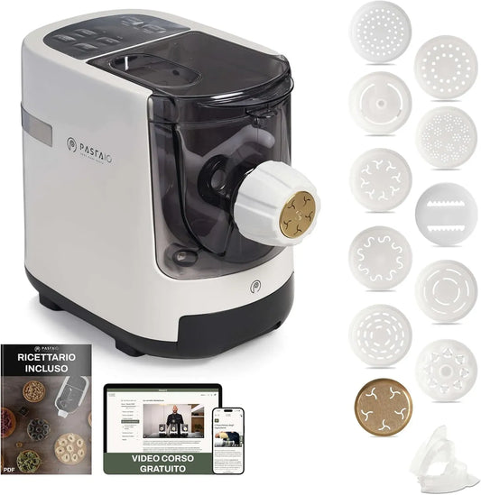 Macchina per la, Pasta Maker, bilancia, classe energetica E, 800 g, per la Pasta con 12 trafile di cui 1 in Bronzo. 5 ANNI G, CLASSE ITALY