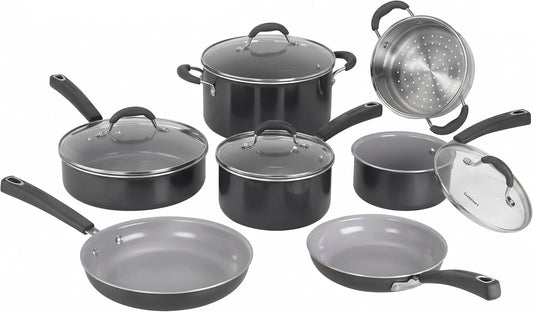 Set da 11 pezzi di pentole e padelle, Cuisinart® Set di pentole antiaderenti Ceramica XT, Rivestimento ceramico antiaderente rinforzato al titanio