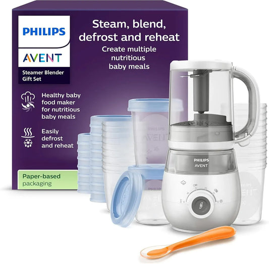 Philips SCF883/20 Frullatore, pannello IPS, vapore, scongelamento, scongela e riscalda facilmente le pappe, EasyPappa 4 in 1, cuoci a vapore