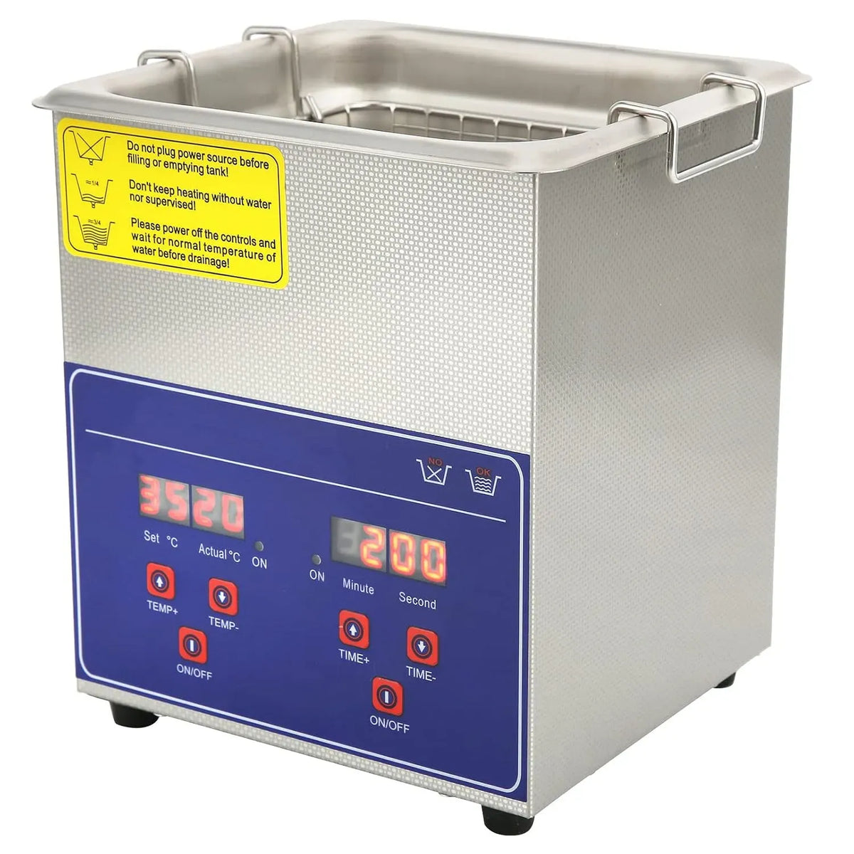 40KHz Macchina per Pulizia, Riscaldatore, Pulitore, vasca per pulizia a ultrasuoni, 2 L, timer, industriale, display LCD, funzione riscaldante