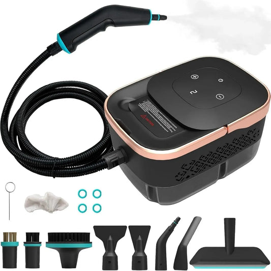 Pulitore, 1,5 L, portatile, ampio serbatoio, vapore, 6 livelli, funzione riscaldante, per uso domestico e automobilistico