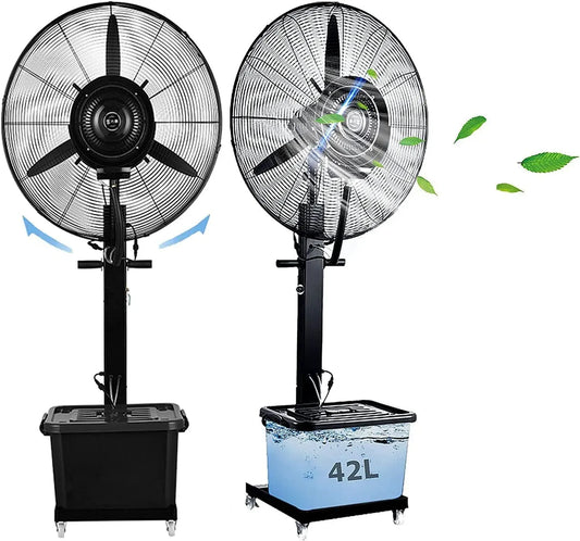 Ventilatore A 90, professionale, Negozi, ventola per circolazione dell'aria, Ventilatore A Piantana Regolabile con Nebulizzatore