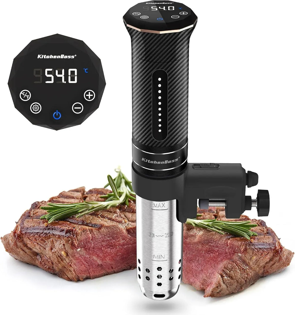 G300T IPX7 Con Funzione di Prenotazione, KitchenBoss Sous Vide Roner Cottura Bassa Temperatura: G300T, 1100W Termocircolatore a Immersione per