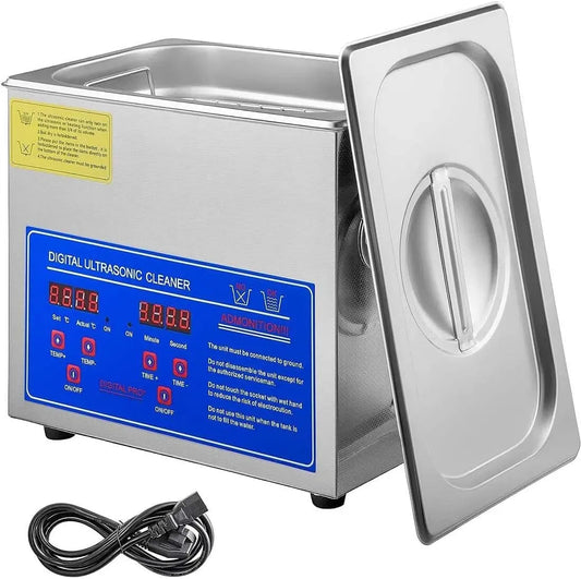 Macchina per cavit, Macchina per la, riscaldatore, Pulitore, vasca per pulizia a ultrasuoni, 6 L, 180 W, timer, professionale, acciaio inox