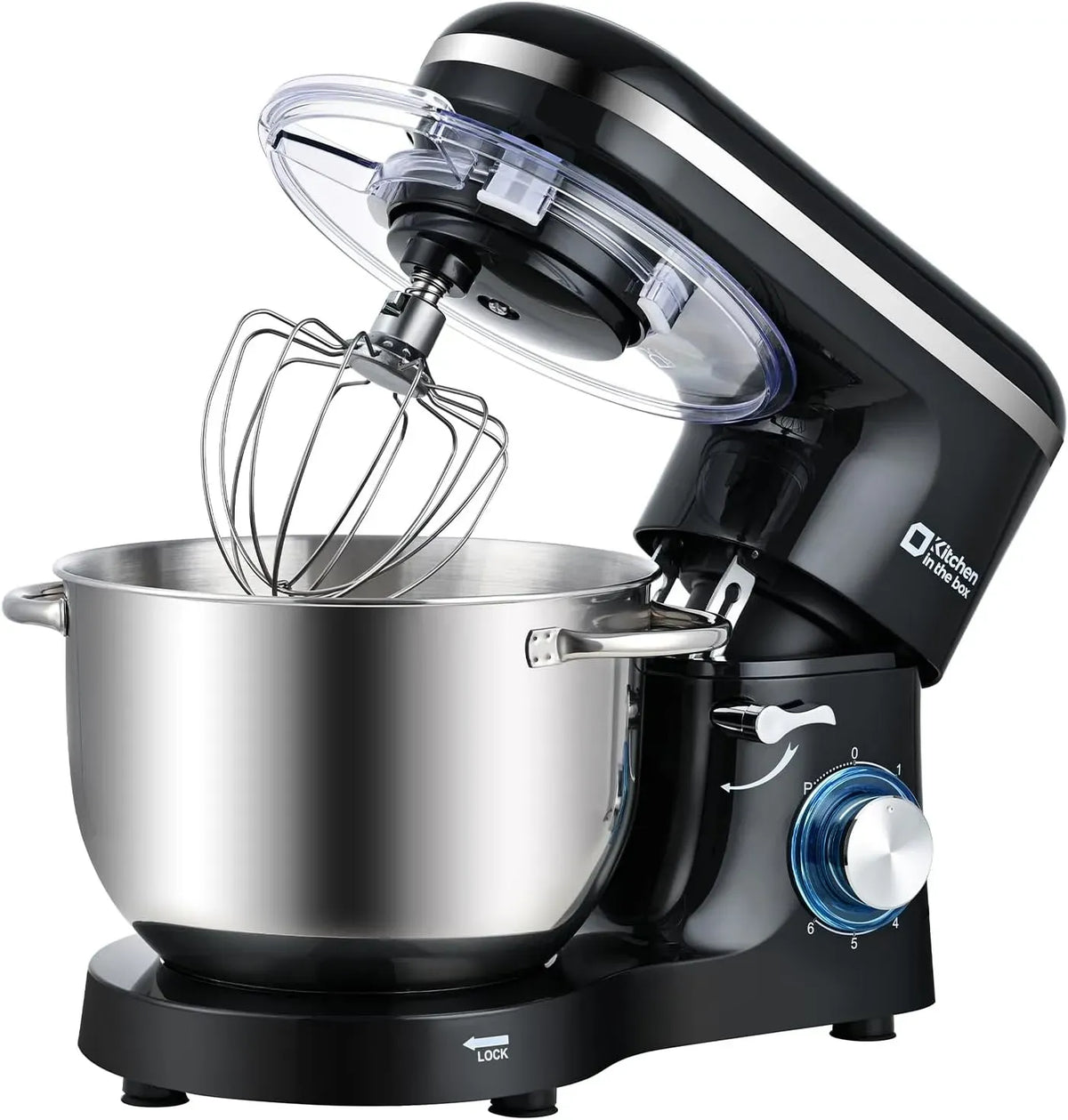 Mescolatore e Frusta Sbattitrice, 6,2 Litri Impastatrice Professionale 1400W, Kitchen in the box Impastatrice Planetaria, 6 Velocità dotato di Uncino