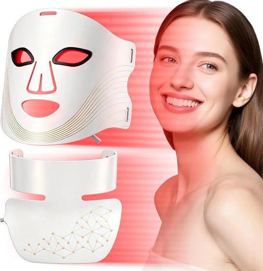 Dispositivo, per Viso e Collo, LED, Maschera di Terapia con Luce LED per Viso e Collo