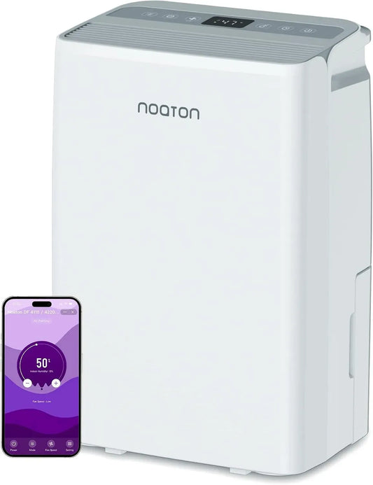 Purificatore d'aria DF 4220 20L/24H, timer, Wi-Fi, display digitale, Noaton® WiFi HEPA Deumidificatore Casa Muffa, WiFi App, per 70 m2, 5 Modalità